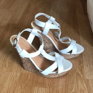 White wedges sandals